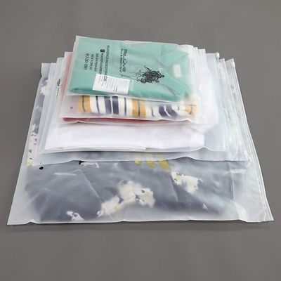 Printed Plastic Poly Packaging Bag Ziplock Customized For T Shirt