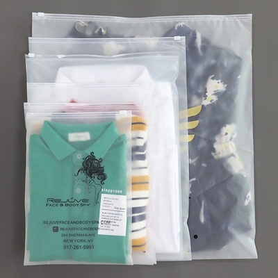 Printed Plastic Poly Packaging Bag Ziplock Customized For T Shirt