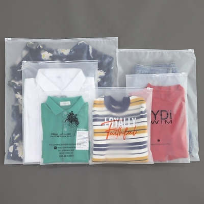 Printed Plastic Poly Packaging Bag Ziplock Customized For T Shirt