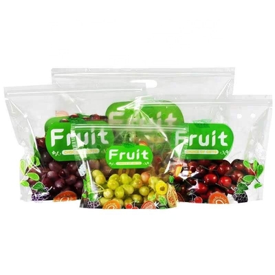 Ziplock OPP Fresh Vegetable Plastic Packaging Bags Reusable Customized