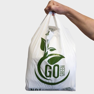Biodegradable Plastic Compostable Vest Carrier Bags Cornstarch Customized