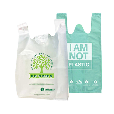 Biodegradable Plastic Compostable Vest Carrier Bags Cornstarch Customized