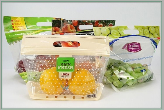 Anti Fog Fruit Protection OPP Packaging Bag With Slider Zipper Handle